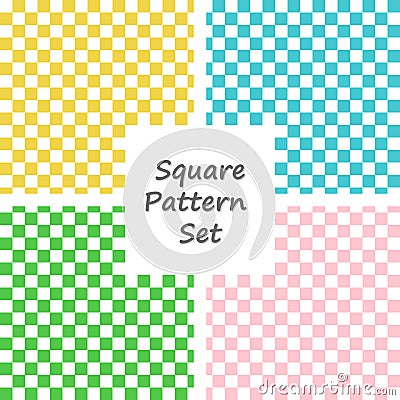 Set of 4 minimalistic checkered patterns, vector illustration Vector Illustration