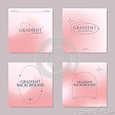 Set of minimalistic soft gradient background templates. elegant soft blur texture in pastel warm colors. Vector design for covers Vector Illustration