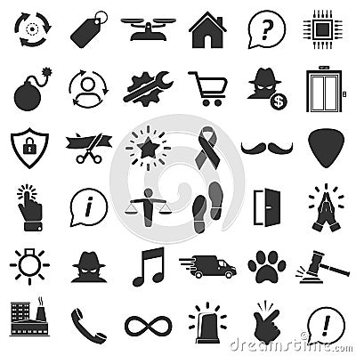 Set of miscellaneous icons in simple design. Vector illustration Vector Illustration