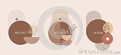 Set of modern abstract aesthetic backgrounds. Vector Illustration