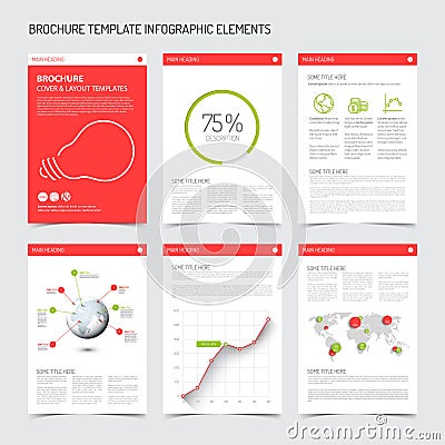 Set of modern brochure flyer design templates Vector Illustration