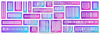 Set of modern colorful product barcodes. Identification tracking code. Serial number, product ID with digital Vector Illustration