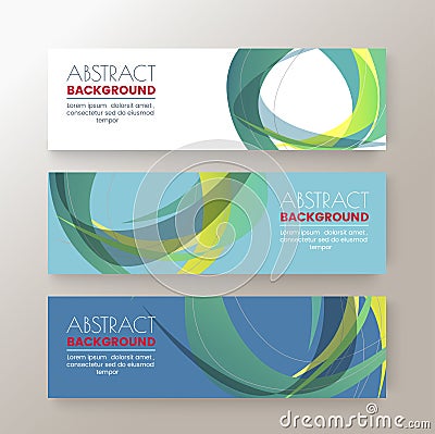 Set of modern design banners template with abstract Colorful circle shape pattern background. Vector Illustration