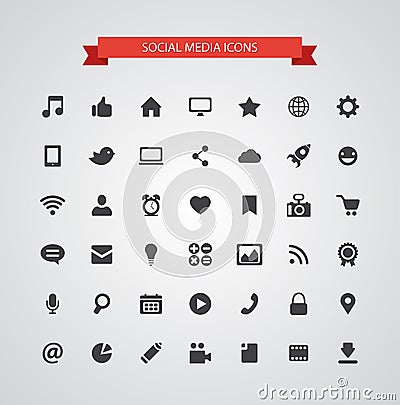 Set of modern flat design social media icons Vector Illustration