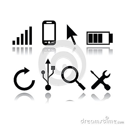 Set of modern gadget icons Vector Illustration