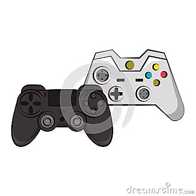 Set of modern gamepads Vector Illustration