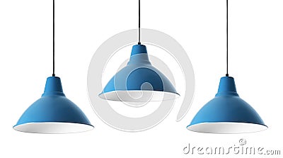 Set of modern hanging lamps on background Stock Photo