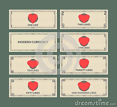 Souvenir modern like currency Vector Illustration