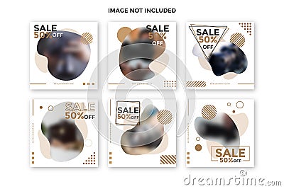 Set of modern sale instagram post banner collection.social media posts templates.fully editable instagram and facebook square post Vector Illustration