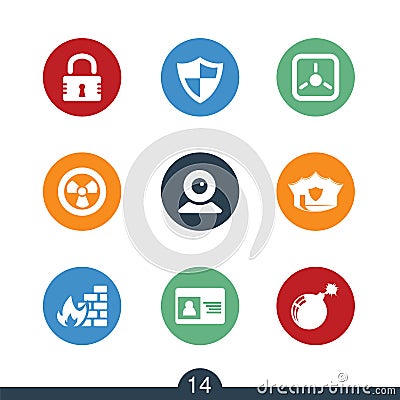 Set of modern security icons Stock Photo