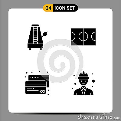 Set of Modern UI Icons Symbols Signs for audio, card, music, field, payment Vector Illustration