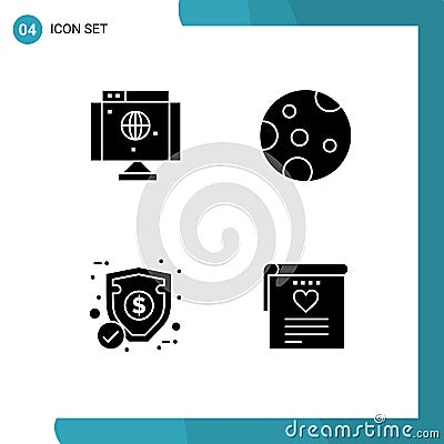 Set of Modern UI Icons Symbols Signs for computer, protection, technology, weather, file Vector Illustration