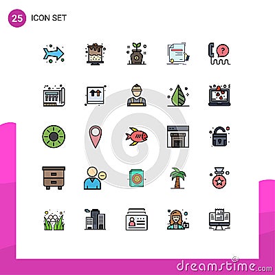 Set of 25 Modern UI Icons Symbols Signs for interface, customer, investment, agreement, education Vector Illustration