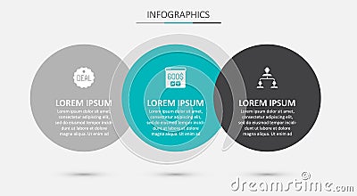 Set Monitor with dollar, Deal and Employee hierarchy. Business infographic template. Vector Vector Illustration