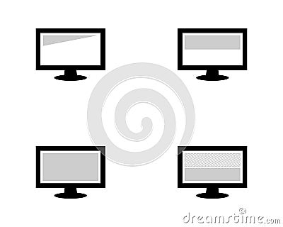 Set of monitor and screen protector vector illustration Vector Illustration