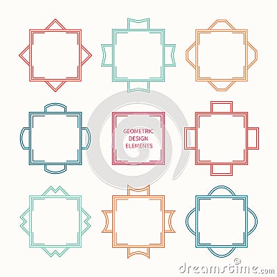 Set of mono line retro frame. Vector illustration Vector Illustration