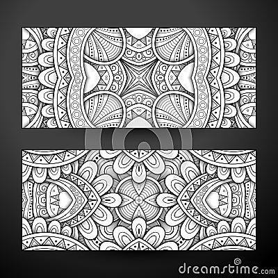 Set of Monochrome Banners, Web Design Element Vector Illustration