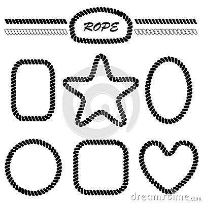 Set of monochrome vector brushes and frames Vector Illustration