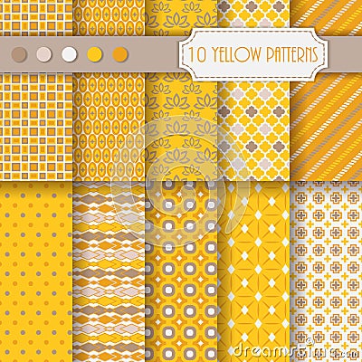 Set of monochrome vector seamless patterns Vector Illustration