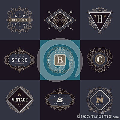 Set of monogram logo Vector Illustration