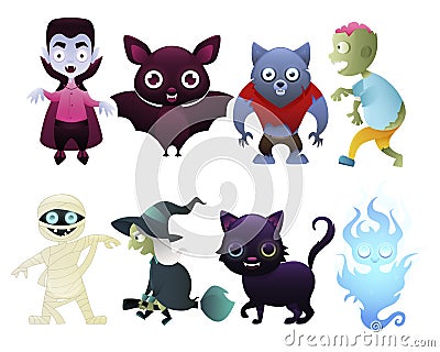 Set of monsters Vector Illustration