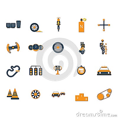 set of motor racing icons. Vector illustration decorative design Vector Illustration