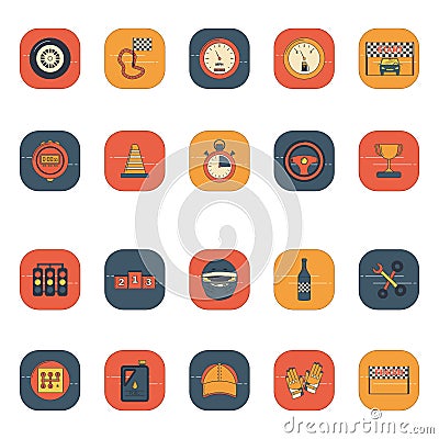 set of motor racing icons. Vector illustration decorative design Vector Illustration