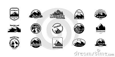 Set of mountains logotypes. Vector Illustration