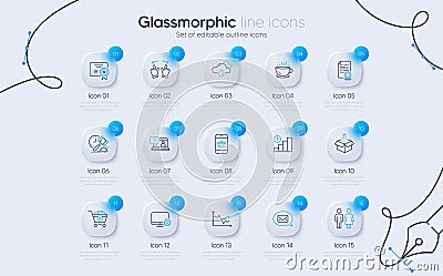 Set of Move gesture, Smartphone buying and Diagram chart line icons for web app. Pictogram icon. Vector Vector Illustration