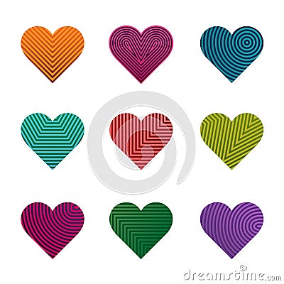 Set of hearts Stock Photo