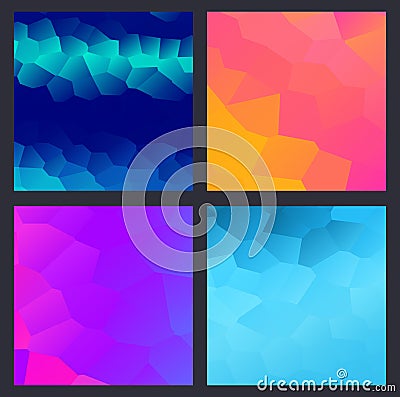 A set of multicolor polygon triangle triangular multi mosaic Vector Illustration