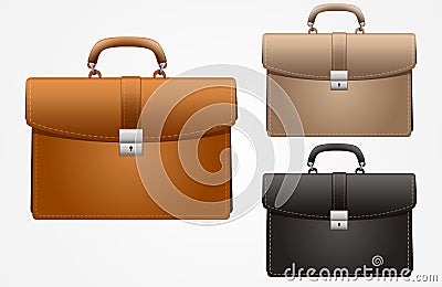 Set of multicolored business briefcase Vector Illustration