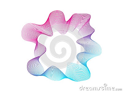 Set of multicolored neon sound waves. Sound curve, radio frequency spectrum lines . Color spectrum for music poster and Vector Illustration