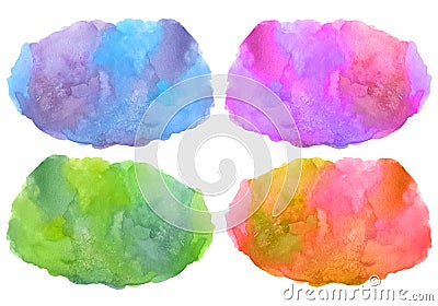 Set of multicolored vector stain watercolor background Vector Illustration