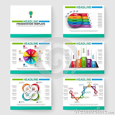 Set of multipurpose presentation infographic for powerpoint Vector Illustration