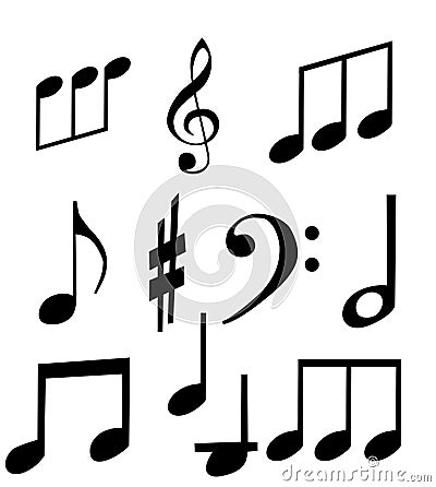 Set of musical symbols Vector Illustration