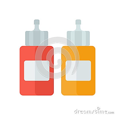 Set mustard and ketchup Vector Illustration