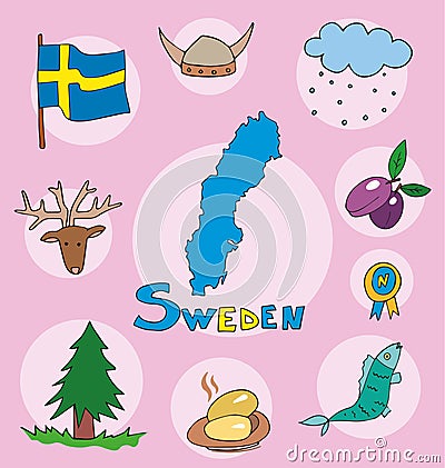 The set of national profile of the sweden Vector Illustration