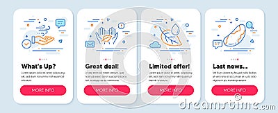 Set of Nature icons, such as Fair trade, Wind energy, Leaf dew symbols. Brazil nut line icons. Vector Vector Illustration