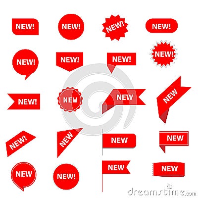 Set of new sticker. stickers for new arrival shop product tags. red stickers sign Vector Illustration