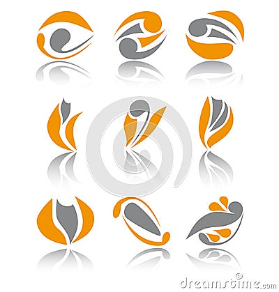 Set of nine different abstract business signs Stock Photo