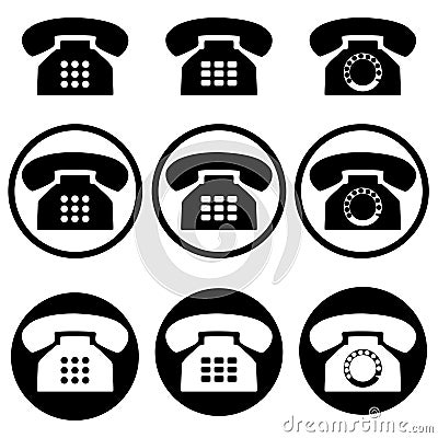 set of nine phone contact number icons Vector Illustration