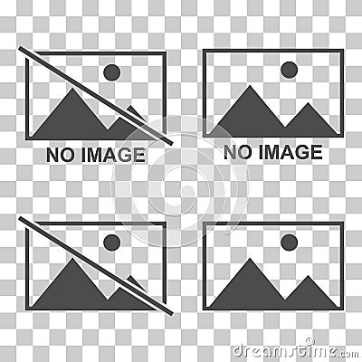 Set of No image vector symbol, missing available icon. No gallery for this moment placeholder Vector Illustration