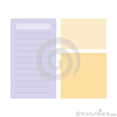 Set of notebook memo pad deisgns for planners and bulette journals. Vector Illustration