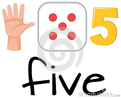 Set of number five Vector Illustration