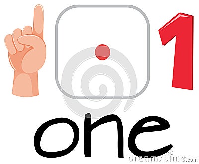 Set of number one symbol Vector Illustration