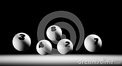 Lottery number balls 3D render illustration Stock Photo