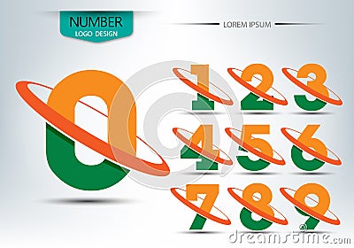 Set of numbers logo or icon, for happy new year concept Vector Illustration