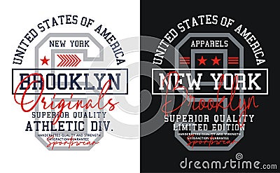 Set numbers, New York, Brooklyn typography design, united states style, vectors Vector Illustration