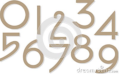 Set of numbers separated on white Vector Illustration